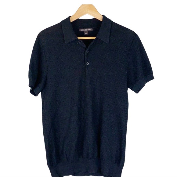 Michael Kors Other - Michael Kors Black linen mix polo shirt size small